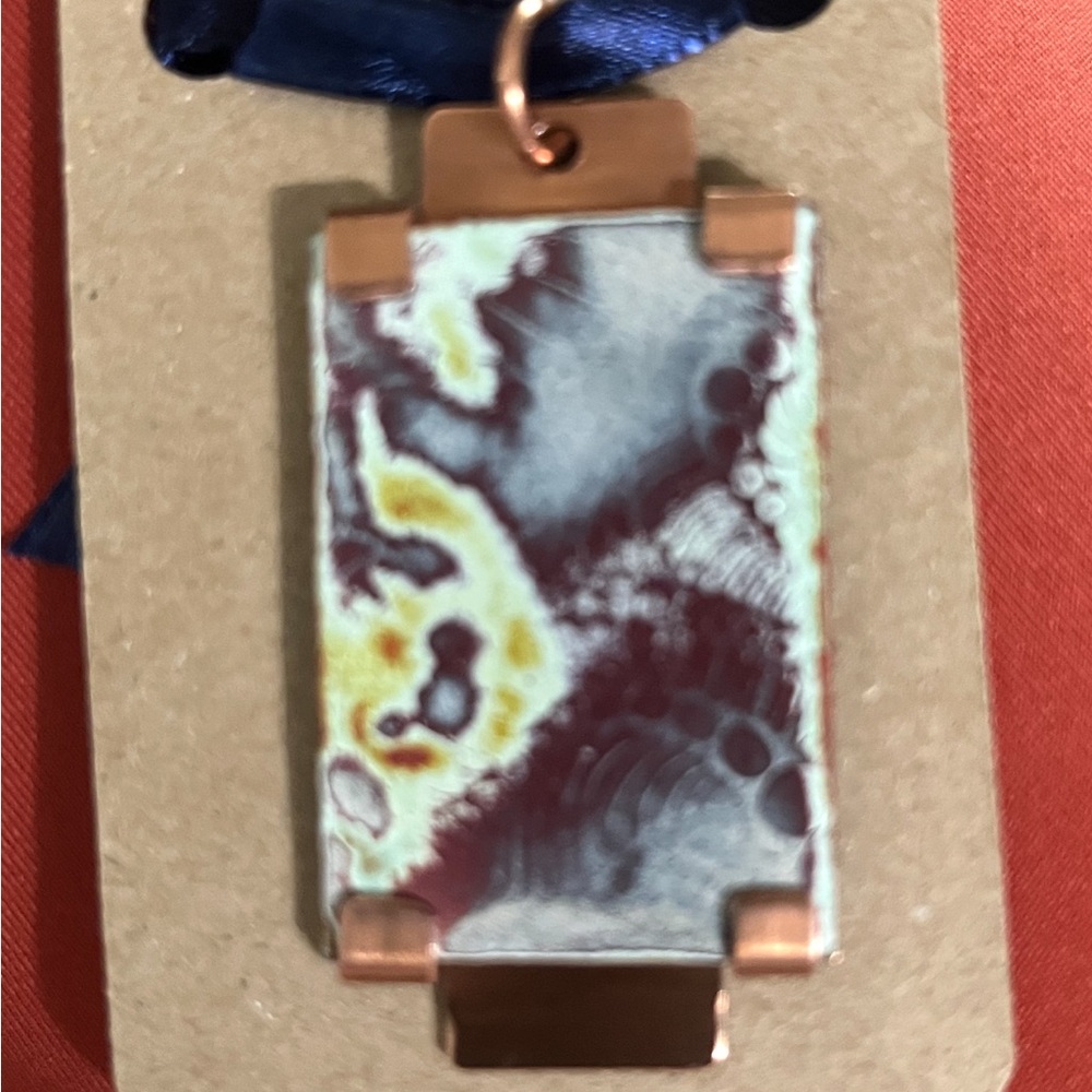 Abstract Pendant with Copper Accents